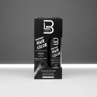 L3VEL3 TEMPORARY BEARD COLOR BLACK - Tekoča črna barva za prekrivanje svetlih dlak/las