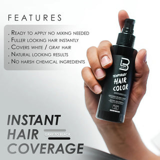 L3VEL3 TEMPORARY BEARD COLOR BLACK - Tekoča črna barva za prekrivanje svetlih dlak/las