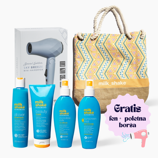 ☀️ SUN&MORE ALL IN HAIR KIT - vse za nego & zaščito las poleti + GRATIS potovalni fen in poletna borša